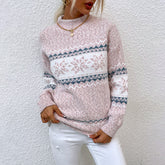 Lesmart Snowflakes Half Turtleneck Christmas Sweater
